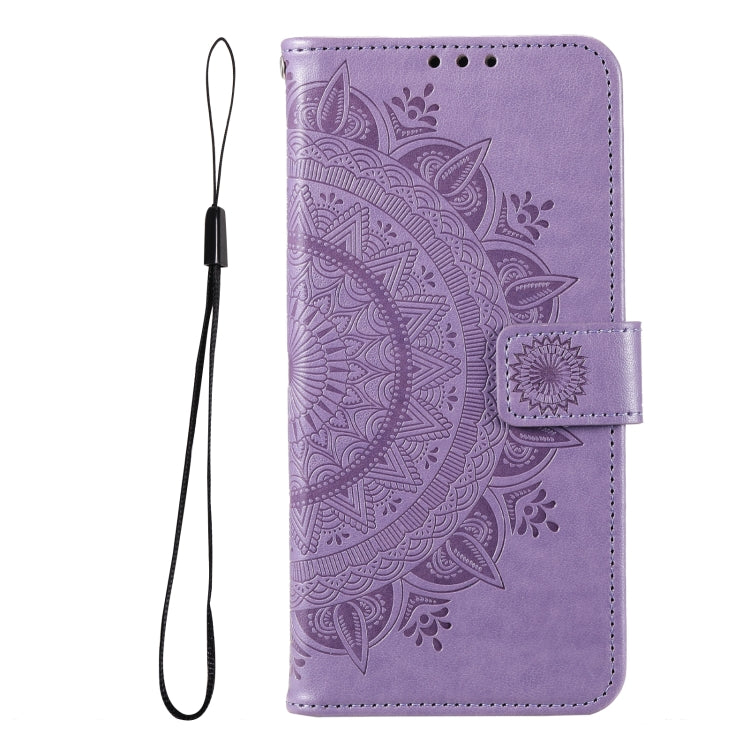 For Samsung Galaxy S25 Ultra 5G Totem Flower Embossed Leather Phone Case with Lanyard(Purple) - free shipping - PMC TechLife - Order now!