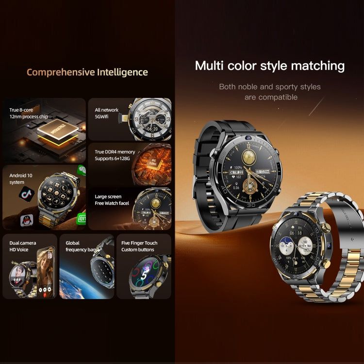 T7 1.508 inch 4G LTE Android 10 Smart Watch, 6GB+128GB, MTK6762 Octa Core, Support Heart Rate / Blood Oxygen(Silver) - free shipping - PMC TechLife - Order now!