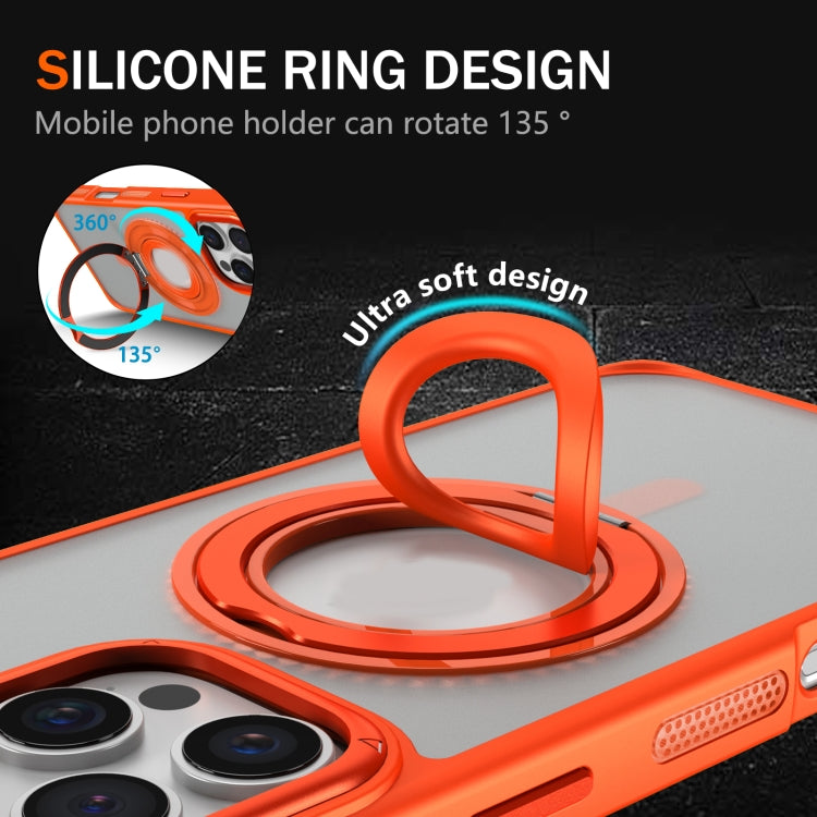 For iPhone 16 Pro Max Skin Feel Matte 360 Degree Rotating Silicone Ring Holder Phone Case(Orange) - iPhone 16 Pro Max Cases by PMC Jewellery | Online Shopping South Africa | PMC Jewellery | Buy Now Pay Later Mobicred