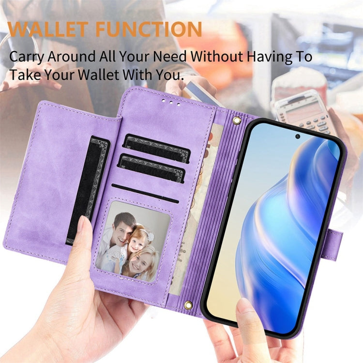 For Samsung Galaxy S25 Ultra 5G Multi-Card Slots Zipper Wallet Leather Phone Case(Purple) - Galaxy S25 Ultra 5G Cases by PMC Jewellery | Online Shopping South Africa | PMC Jewellery | Buy Now Pay Later Mobicred