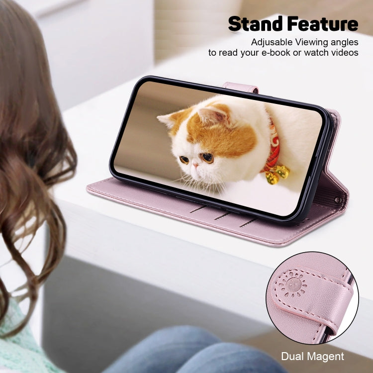 For Samsung Galaxy S25 Ultra 5G Cute Cats RFID Leather Phone Case(Rose Gold) - free shipping - PMC Jewellery - Order now!