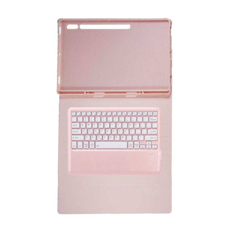 For Samsung Galaxy Tab S10 Ultra A910B Pen Slot Detachable Bluetooth Keyboard Leather Tablet Case(Pink) - Samsung Keyboard by PMC Jewellery | Online Shopping South Africa | PMC Jewellery | Buy Now Pay Later Mobicred