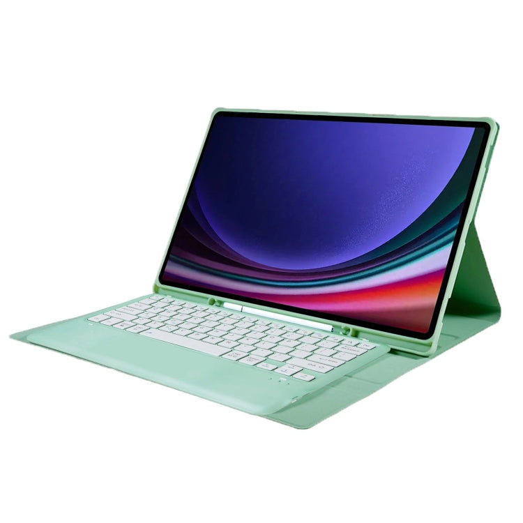 For Samsung Galaxy Tab S10 Ultra A910B Pen Slot Detachable Bluetooth Keyboard Leather Tablet Case(Mint Green) - Samsung Keyboard by PMC Jewellery | Online Shopping South Africa | PMC Jewellery | Buy Now Pay Later Mobicred