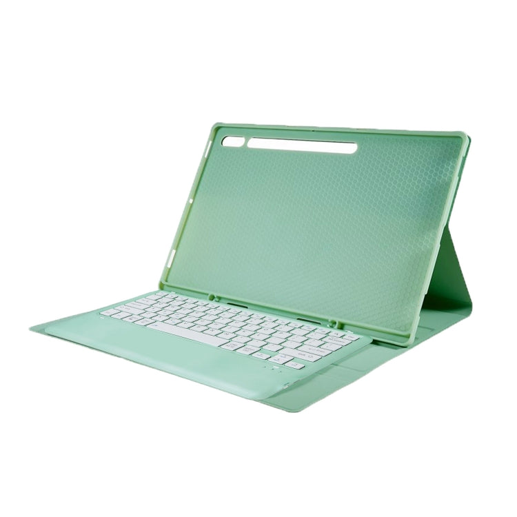 For Samsung Galaxy Tab S10 Ultra A910B Pen Slot Detachable Bluetooth Keyboard Leather Tablet Case(Mint Green) - Samsung Keyboard by PMC Jewellery | Online Shopping South Africa | PMC Jewellery | Buy Now Pay Later Mobicred