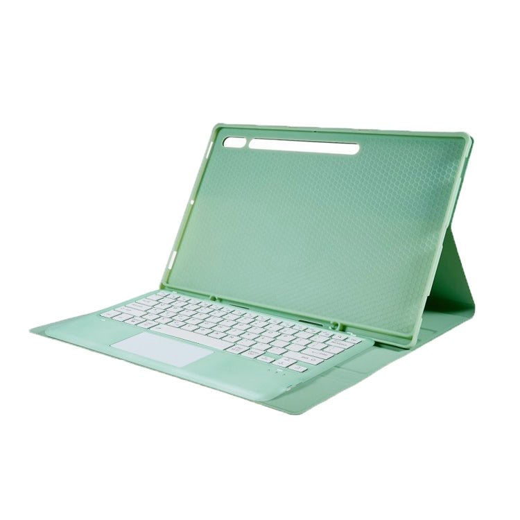 For Samsung Galaxy Tab S10 Ultra A910B-A Touch Pad Detachable Bluetooth Keyboard Leather Tablet Case(Mint Green) - Samsung Keyboard by PMC Jewellery | Online Shopping South Africa | PMC Jewellery | Buy Now Pay Later Mobicred