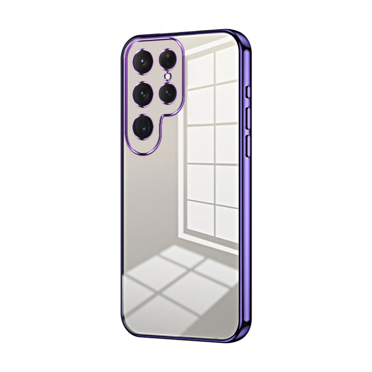 For Samsung Galaxy S25 Ultra 5G Transparent Plating Fine Hole Phone Case(Purple) - free shipping - PMC Jewellery - Order now!