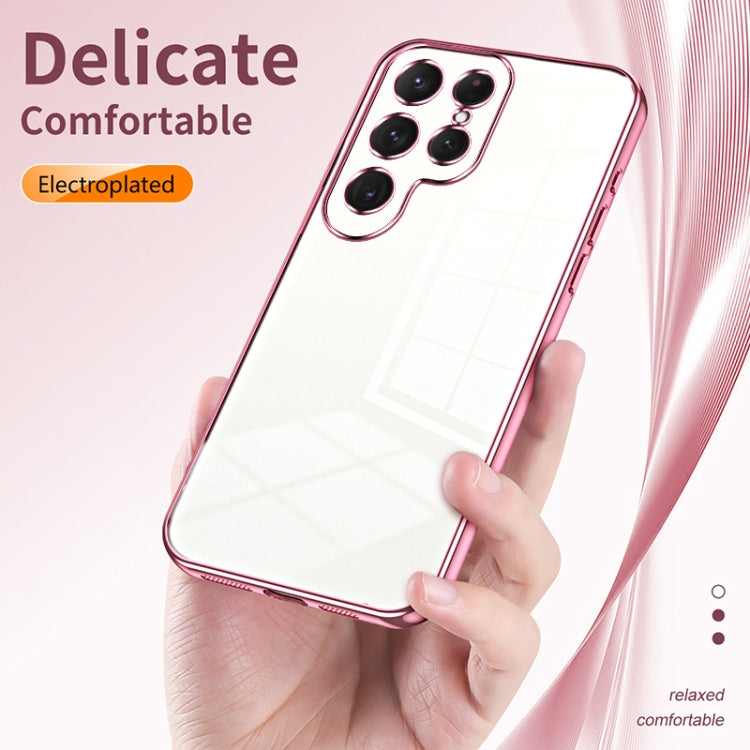 For Samsung Galaxy S25 Ultra 5G Transparent Plating Fine Hole Phone Case(Silver) - Galaxy S25 Ultra 5G Cases by PMC Jewellery | Online Shopping South Africa | PMC Jewellery | Buy Now Pay Later Mobicred