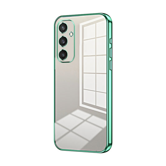 For Samsung Galaxy S25 5G Transparent Plating Fine Hole Phone Case(Green) - Galaxy S25 5G Cases by PMC Jewellery | Online Shopping South Africa | PMC Jewellery | Buy Now Pay Later Mobicred