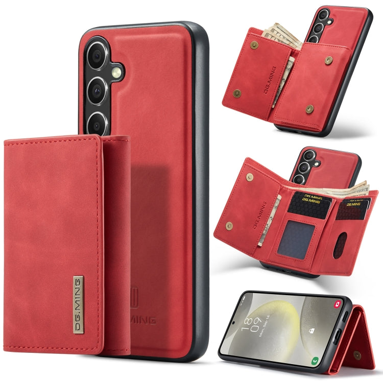 For Samsung Galaxy S24 FE 5G DG.MING M1 Series 3-Fold Multi Card Wallet + Magnetic Phone Case(Red) - Galaxy S24 FE 5G Cases by DG.MING | Online Shopping South Africa | PMC Jewellery | Buy Now Pay Later Mobicred