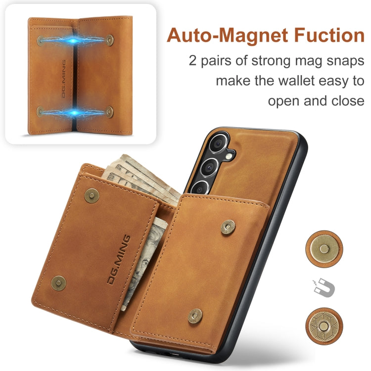 For Samsung Galaxy S24 FE 5G DG.MING M1 Series 3-Fold Multi Card Wallet + Magnetic Phone Case(Brown) - Galaxy S24 FE 5G Cases by DG.MING | Online Shopping South Africa | PMC Jewellery | Buy Now Pay Later Mobicred