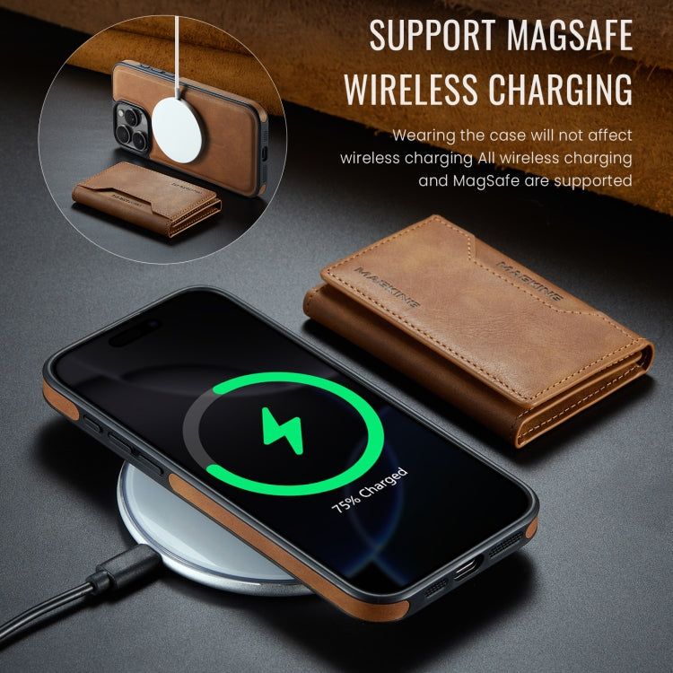 For iPhone 16 Pro Max DG.MING MAGKING-K2 Series MagSafe RFID Card Bag Detachable Phone Case(Brown) - free shipping - PMC Jewellery - Order now!