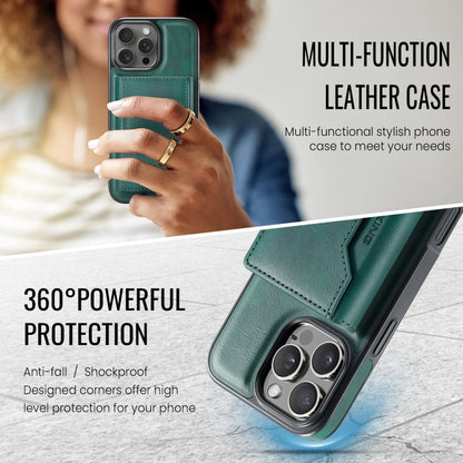 For iPhone 16 Pro DG.MING MAGKING-K2 Series MagSafe RFID Card Bag Detachable Phone Case(Green) - iPhone 16 Pro Cases by DG.MING | Online Shopping South Africa | PMC Jewellery | Buy Now Pay Later Mobicred