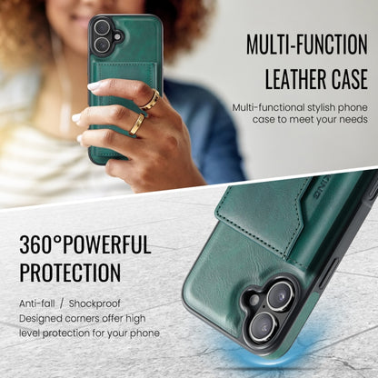 For iPhone 16 Plus DG.MING MAGKING-K2 Series MagSafe RFID Card Bag Detachable Phone Case(Green) - iPhone 16 Plus Cases by DG.MING | Online Shopping South Africa | PMC Jewellery | Buy Now Pay Later Mobicred