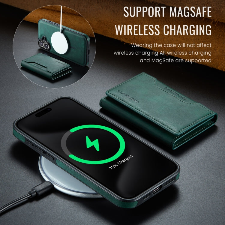 For iPhone 16 DG.MING MAGKING-K2 Series MagSafe RFID Card Bag Detachable Phone Case(Green) - iPhone 16 Cases by DG.MING | Online Shopping South Africa | PMC Jewellery | Buy Now Pay Later Mobicred