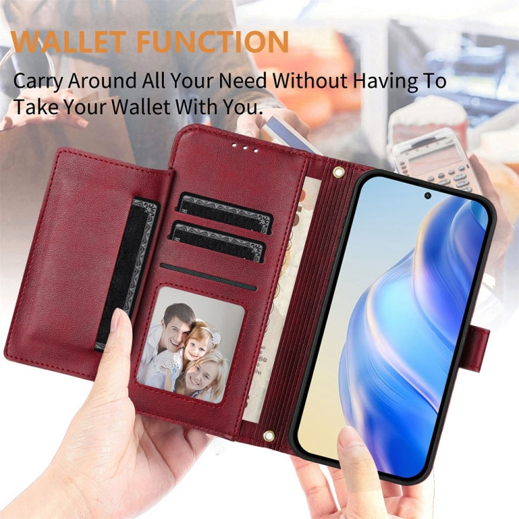 For Motorola Edge 5G 2024 Multi-Card Slots Zipper Wallet Leather Phone Case(Dark Red) - Motorola Cases by PMC Jewellery | Online Shopping South Africa | PMC Jewellery | Buy Now Pay Later Mobicred