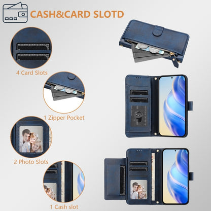 For Motorola Moto G Stylus 5G 2024 Multi-Card Slots Zipper Wallet Leather Phone Case(Blue) - Motorola Cases by PMC Jewellery | Online Shopping South Africa | PMC Jewellery | Buy Now Pay Later Mobicred