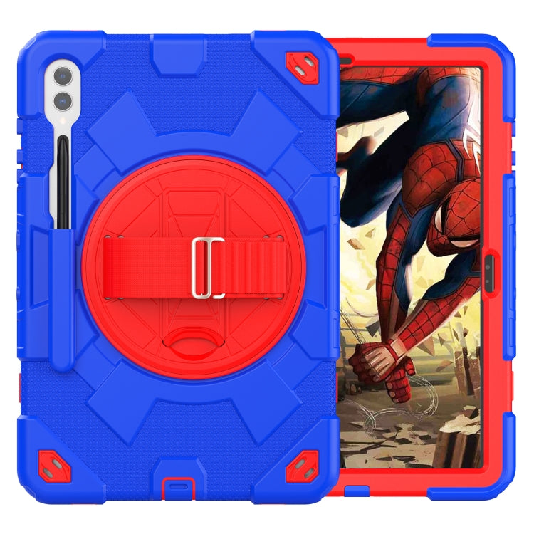 For Samsung Galaxy Tab S10+ / S9+ / S9 FE+ Spider Hand Grip Turntable Stand Tablet Case(Red Blue) - Galaxy Tab S9+ Cases by PMC Jewellery | Online Shopping South Africa | PMC Jewellery | Buy Now Pay Later Mobicred