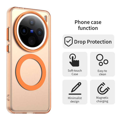 For vivo X200 Pro Candy Magsafe PC Hybrid TPU Phone Case(Orange) - X200 Pro Cases by PMC Jewellery | Online Shopping South Africa | PMC Jewellery | Buy Now Pay Later Mobicred