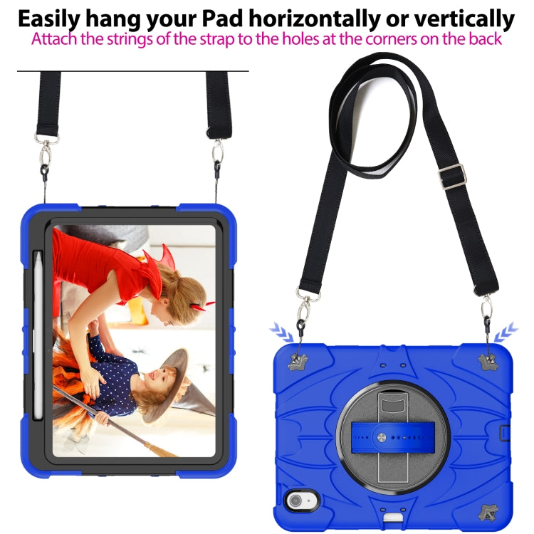 For iPad Air 11 2024 / 10.9 2022 Bat Hand Grip Turntable Stand Tablet Case(Blue Black) - iPad Air 11 2024 Cases by PMC Jewellery | Online Shopping South Africa | PMC Jewellery | Buy Now Pay Later Mobicred