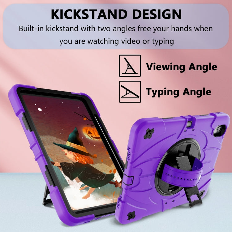 For iPad Air 11 2024 / 10.9 2022 Bat Hand Grip Turntable Stand Tablet Case(Purple Black) - iPad Air 11 2024 Cases by PMC Jewellery | Online Shopping South Africa | PMC Jewellery | Buy Now Pay Later Mobicred