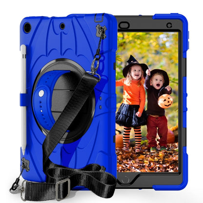 For iPad 10.2 2021 / 2020 / 2019 Bat Hand Grip Turntable Stand Tablet Case(Blue Black) - iPad 10.2 Cases by PMC Jewellery | Online Shopping South Africa | PMC Jewellery | Buy Now Pay Later Mobicred