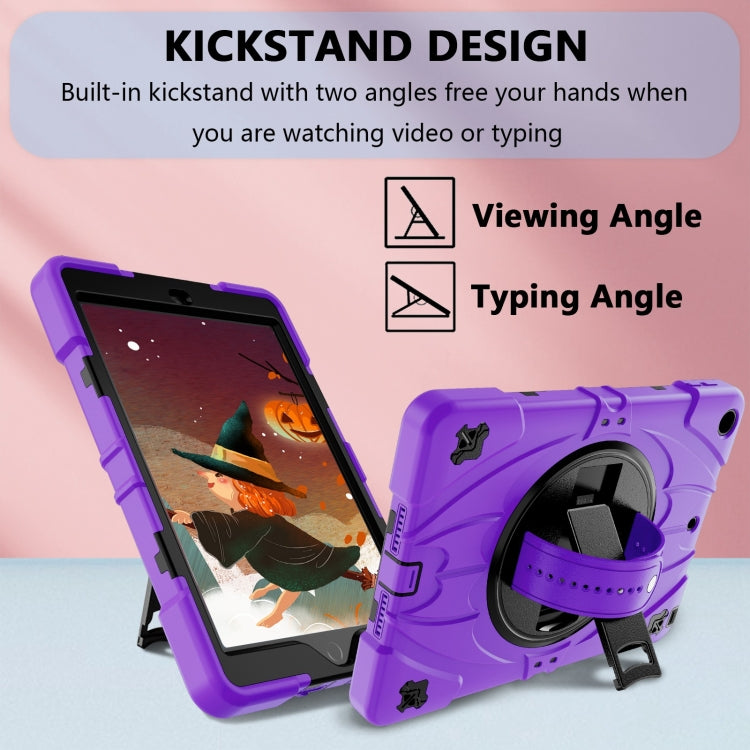 For iPad 9.7 2018 / 2017 / Air 2 Bat Hand Grip Turntable Stand Tablet Case(Purple Black) - iPad 9.7 (2018) & (2017) Cases by PMC Jewellery | Online Shopping South Africa | PMC Jewellery | Buy Now Pay Later Mobicred