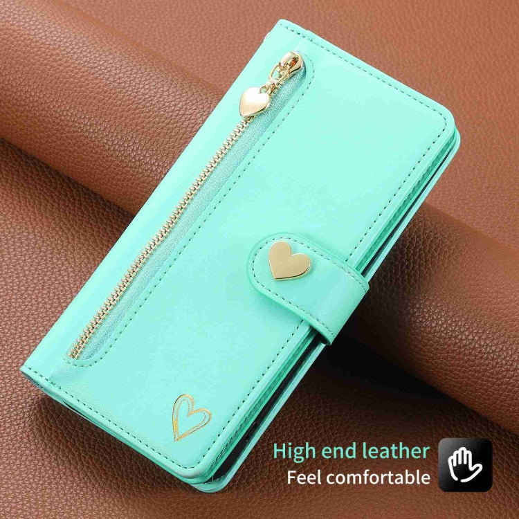 For Google Pixel 7 Pro POLA Love Multi-Card Slots Zipper Wallet Leather Phone Case(Light Green) - free shipping - PMC TechLife - Order now!