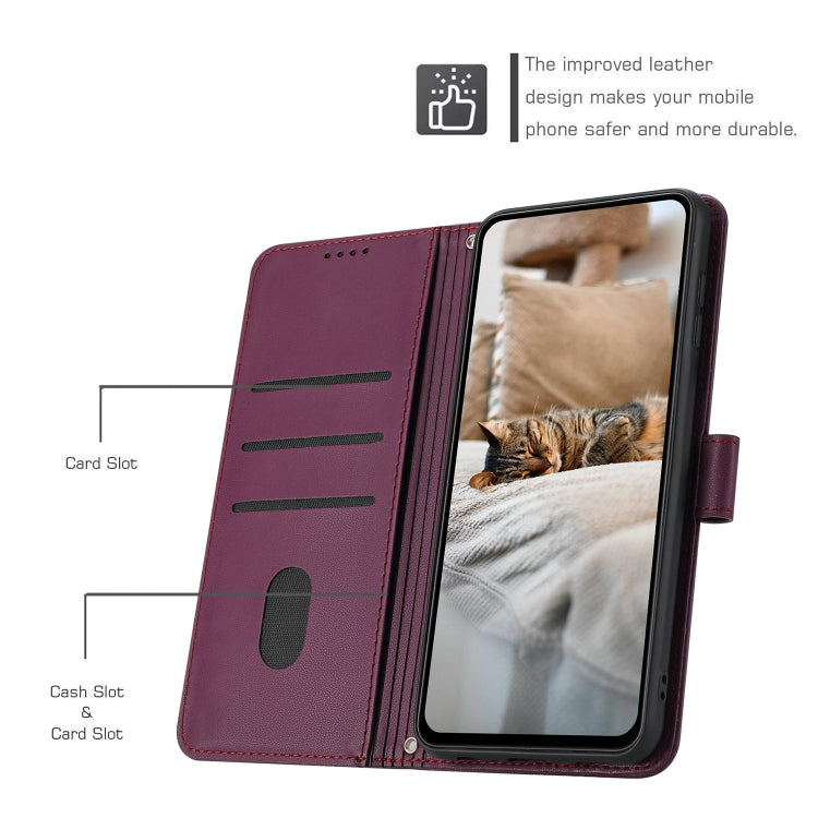 For Motorola Moto G Power 5G 2024 Embossed Kitten Phone Leather Case with Lanyard(Wine Red) - Motorola Cases by PMC Jewellery | Online Shopping South Africa | PMC Jewellery | Buy Now Pay Later Mobicred