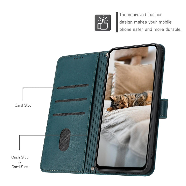 For Samsung Galaxy S25 / S24 5G Embossed Kitten Phone Leather Case with Lanyard(Dark Green) - Galaxy S24 5G Cases by PMC TechLife | Online Shopping South Africa | PMC TechLife | Buy Now Pay Later Mobicred