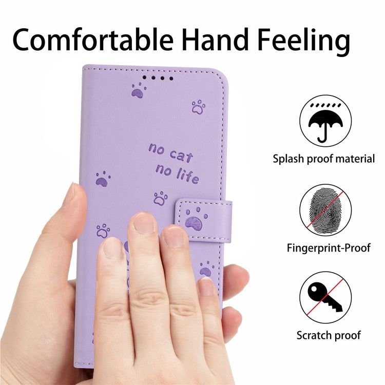 For Samsung Galaxy S25 Ultra 5G Embossed Kitten Phone Leather Case with Lanyard(Purple) - Galaxy S25 Ultra 5G Cases by PMC TechLife | Online Shopping South Africa | PMC TechLife | Buy Now Pay Later Mobicred