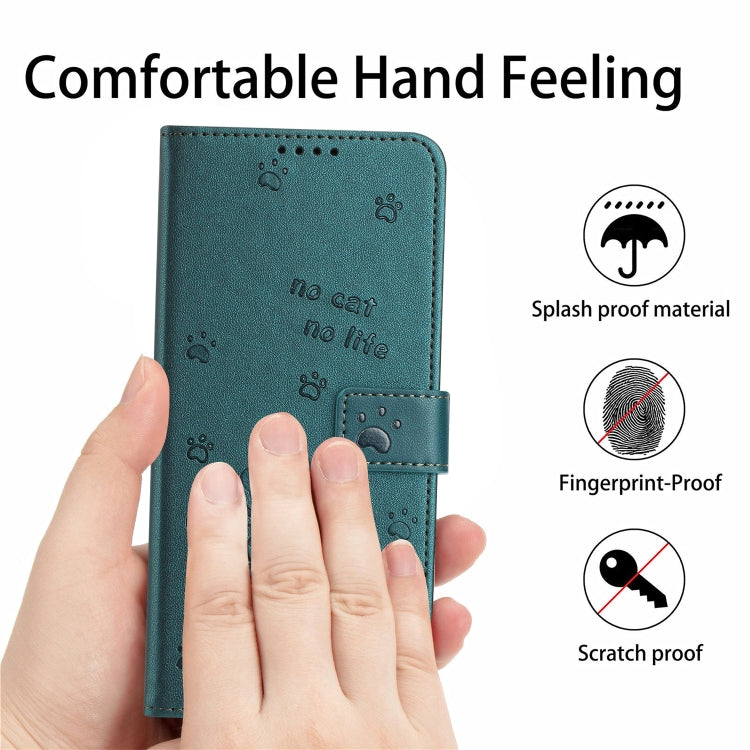 For Samsung Galaxy S25 Ultra 5G Embossed Kitten Phone Leather Case with Lanyard(Dark Green) - Galaxy S25 Ultra 5G Cases by PMC TechLife | Online Shopping South Africa | PMC TechLife | Buy Now Pay Later Mobicred