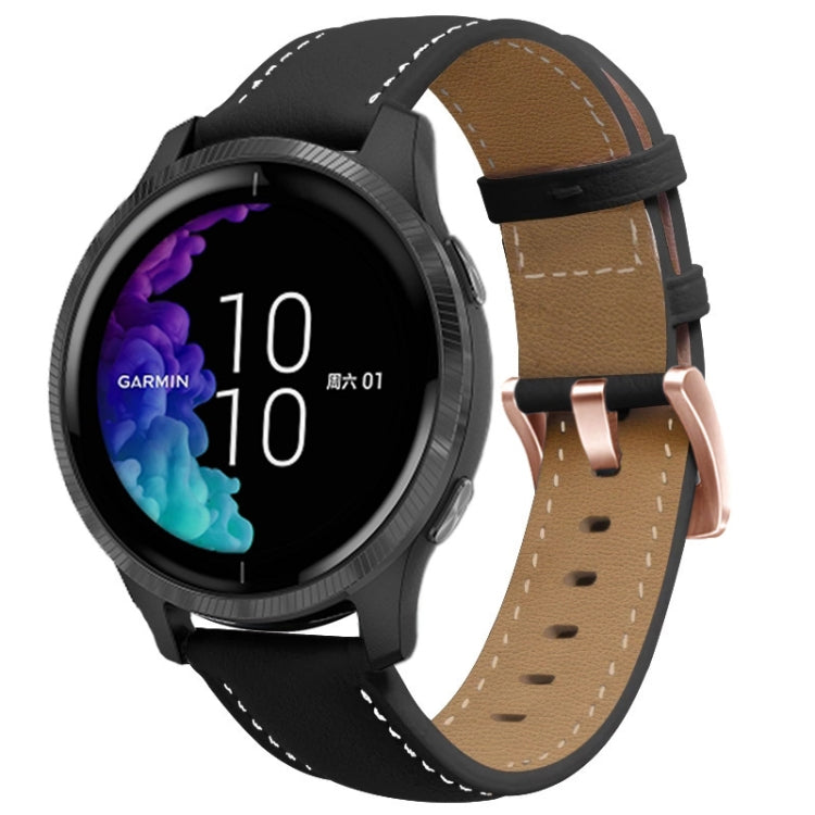 For Huawei Watch GT5 41mm Rose Gold Buckle Leather Watch Band(Black) - free shipping - PMC TechLife - Order now!