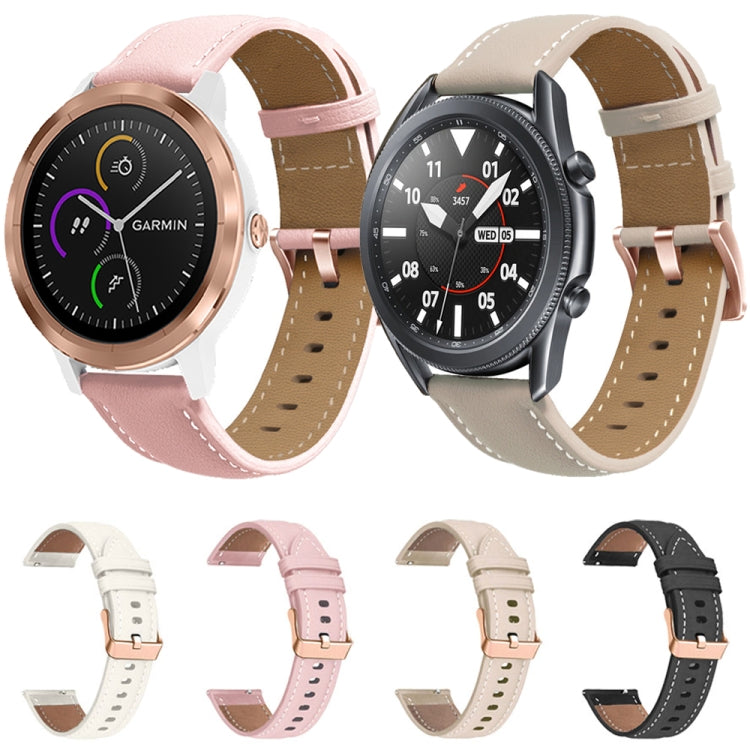 For Huawei Watch GT5 41mm Rose Gold Buckle Leather Watch Band(Apricot) - free shipping - PMC TechLife - Order now!