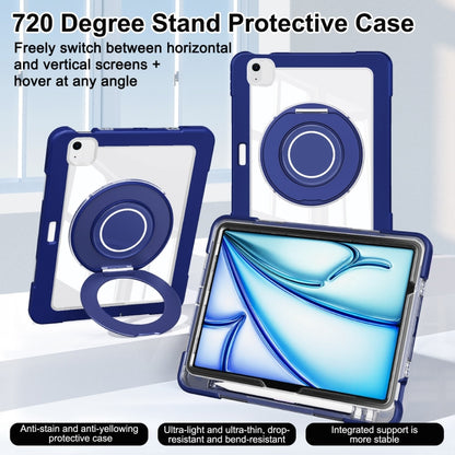 For iPad Air 11 2024 / Air 10.9 2022 Crystal Armor PC Hybrid TPU Tablet Case with Pen Slot(Dark Blue) - iPad Air 11 2024 Cases by PMC Jewellery | Online Shopping South Africa | PMC Jewellery | Buy Now Pay Later Mobicred