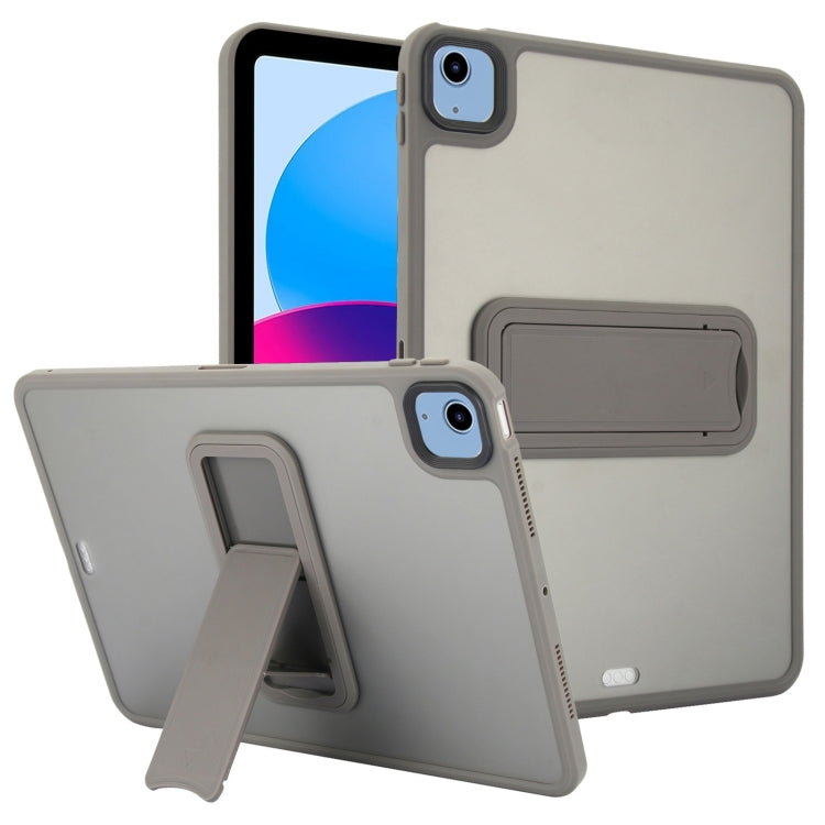 For iPad 10th Gen 10.9 2022 Skin Feel Holder PC Hybrid TPU Tablet Case(Grey) - iPad 10th Gen 10.9 Cases by PMC Jewellery | Online Shopping South Africa | PMC Jewellery | Buy Now Pay Later Mobicred