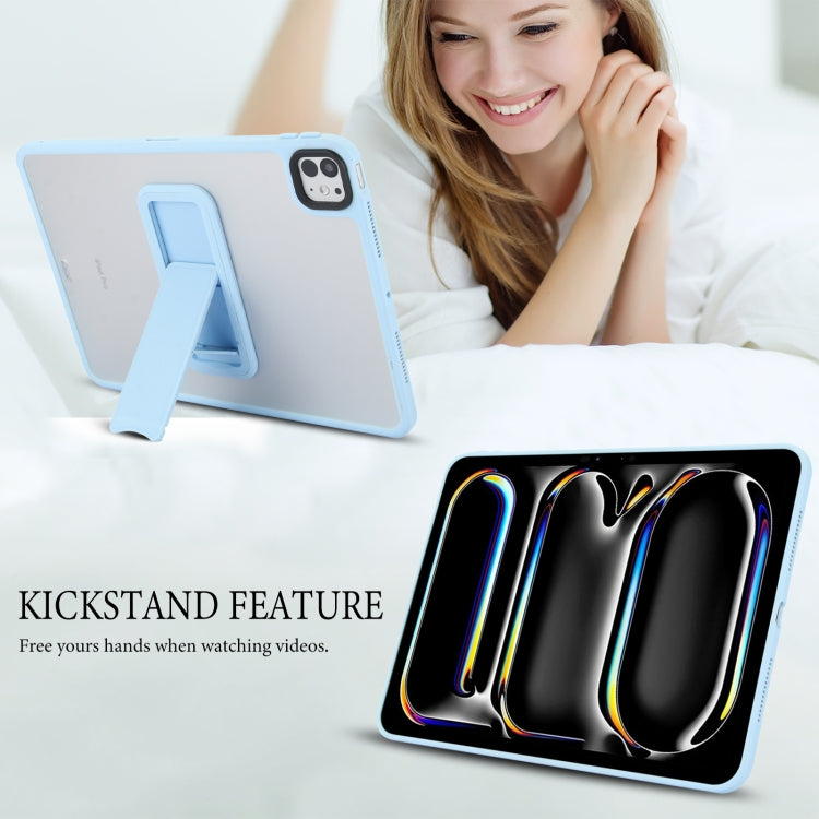 For iPad 2025 / 2022 Skin Feel Holder PC Hybrid TPU Tablet Case(Light Blue) - free shipping - PMC Jewellery - Order now!