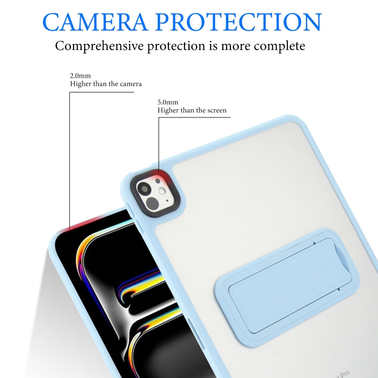 For iPad Air 11 2025 / 2024 Skin Feel Holder PC Hybrid TPU Tablet Case(Light Blue) - iPad Air 11 2025 / 2024 Cases by PMC Jewellery | Online Shopping South Africa | PMC Jewellery | Buy Now Pay Later Mobicred