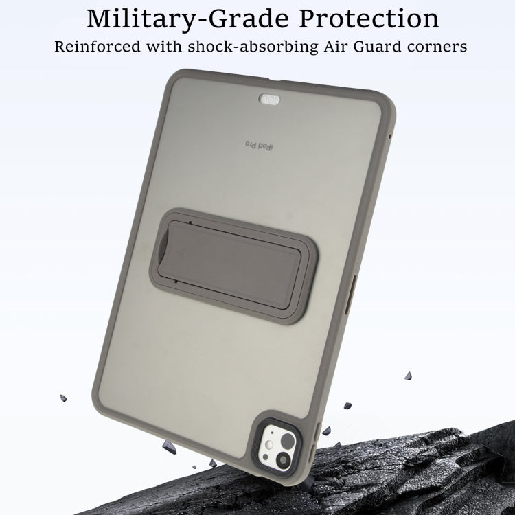 For iPad Air 5 / 4 10.9 inch Skin Feel Holder PC Hybrid TPU Tablet Case(Grey) - iPad Air (2022) / (2020) 10.9 Cases by PMC Jewellery | Online Shopping South Africa | PMC Jewellery | Buy Now Pay Later Mobicred