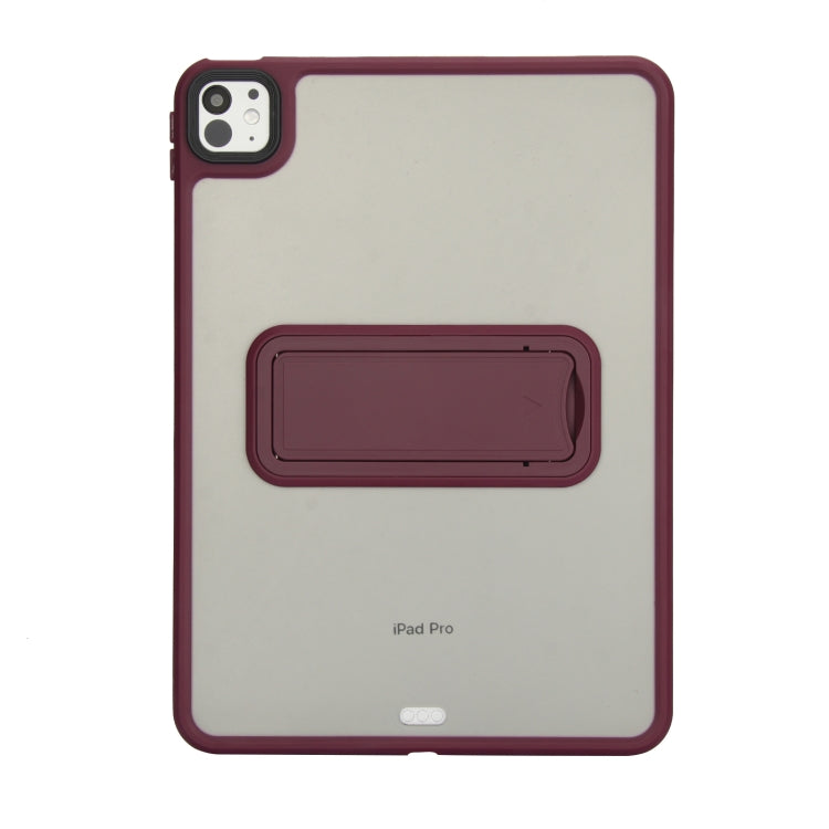 For iPad mini 5 / 4 7.9 inch Skin Feel Holder PC Hybrid TPU Tablet Case(Wine Red) - iPad mini (2019) / mini 5 Cases by PMC Jewellery | Online Shopping South Africa | PMC Jewellery | Buy Now Pay Later Mobicred