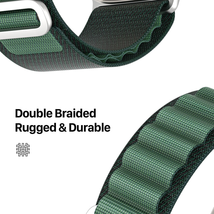 For Apple Watch 42mm / 41mm / 40mm / 38mm DUX DUCIS GS Series Nylon Loop Watch Band(Dark Green) - Watch Bands by DUX DUCIS | Online Shopping South Africa | PMC TechLife | Buy Now Pay Later Mobicred