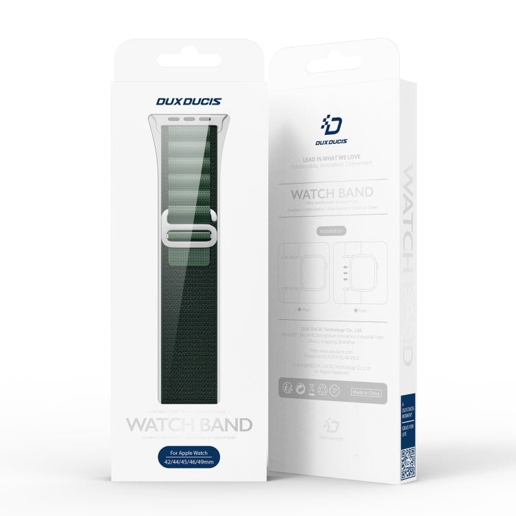 For Apple Watch 42mm / 41mm / 40mm / 38mm DUX DUCIS GS Series Nylon Loop Watch Band(Dark Green) - Watch Bands by DUX DUCIS | Online Shopping South Africa | PMC TechLife | Buy Now Pay Later Mobicred