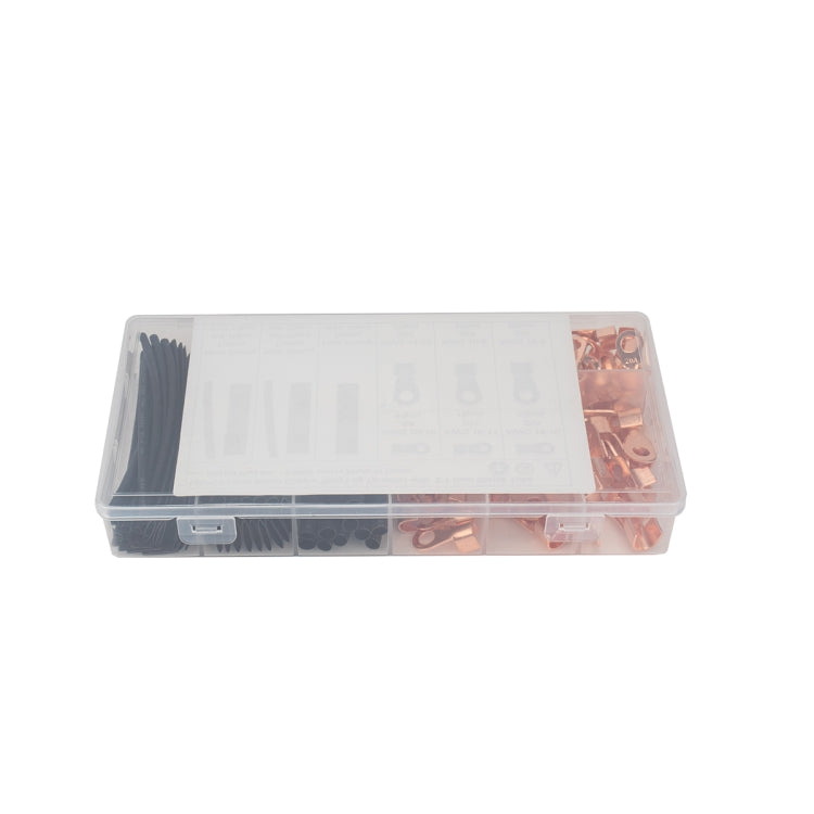 245 PCS Icstation Open Barrel Pure Copper Ring Lug Wire Crimp Terminals Assortment Kit with Heat Shrink Tube - Booster Cable & Clip by PMC Jewellery | Online Shopping South Africa | PMC Jewellery