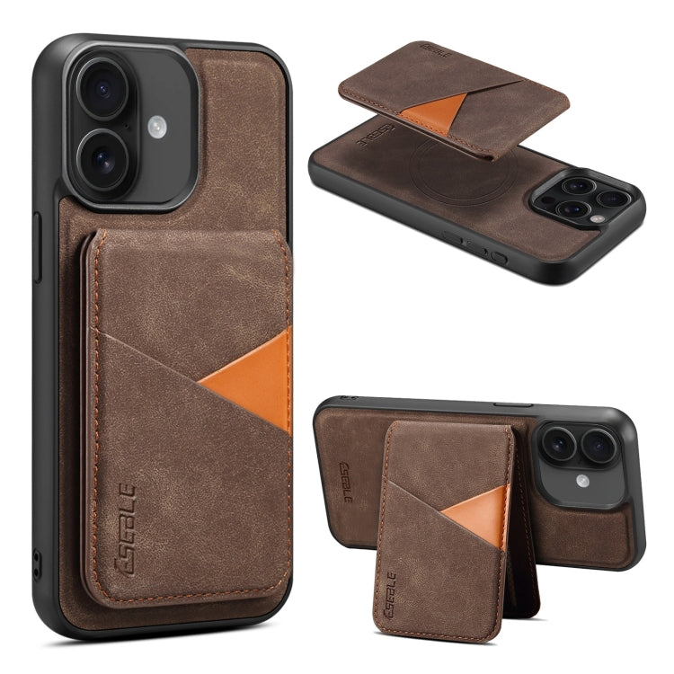 For iPhone 16 ESEBLE E2 Retro Texture Card Slots MagSafe RFID Leather Case(Coffee) - iPhone 16 Cases by ESEBLE | Online Shopping South Africa | PMC Jewellery | Buy Now Pay Later Mobicred