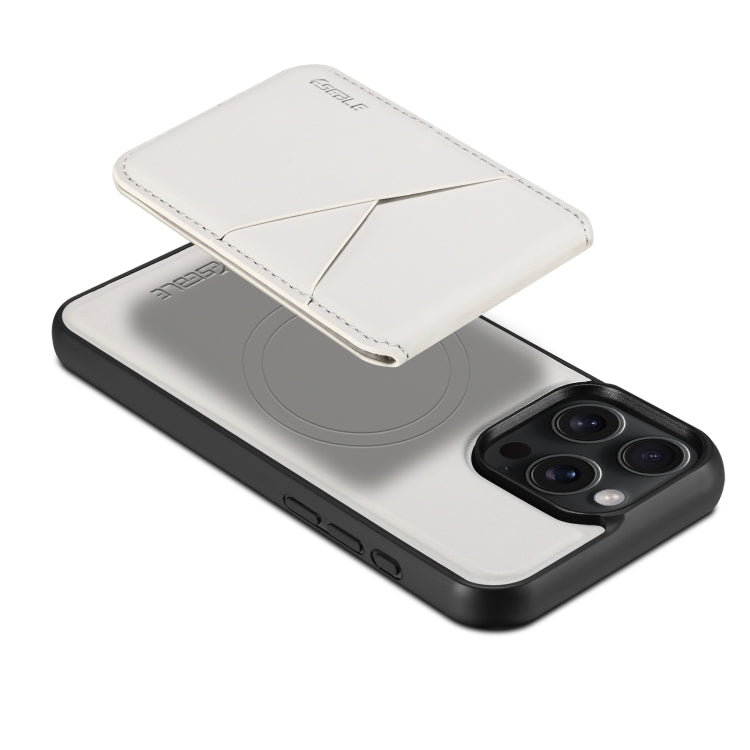 For iPhone 16 ESEBLE E3 Plain Texture Card Slots MagSafe RFID Leather Case(Ivory) - free shipping - PMC Jewellery - Order now!