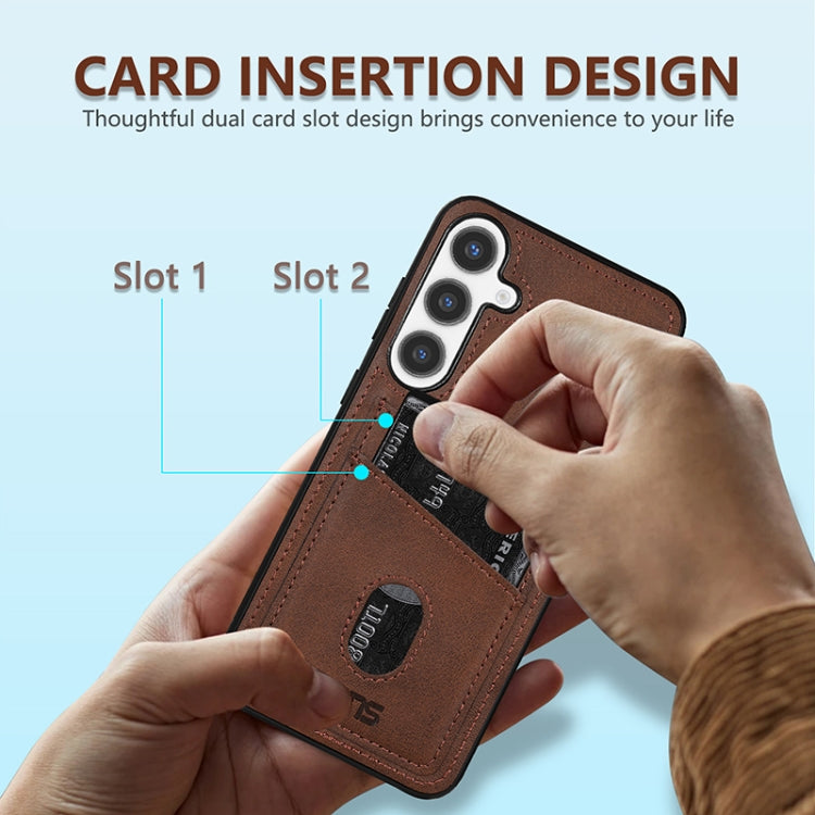 For Samsung Galaxy S24+ 5G AZNS K1 Series Card Slot Business Phone Case(Brown) - free shipping - PMC Jewellery - Order now!