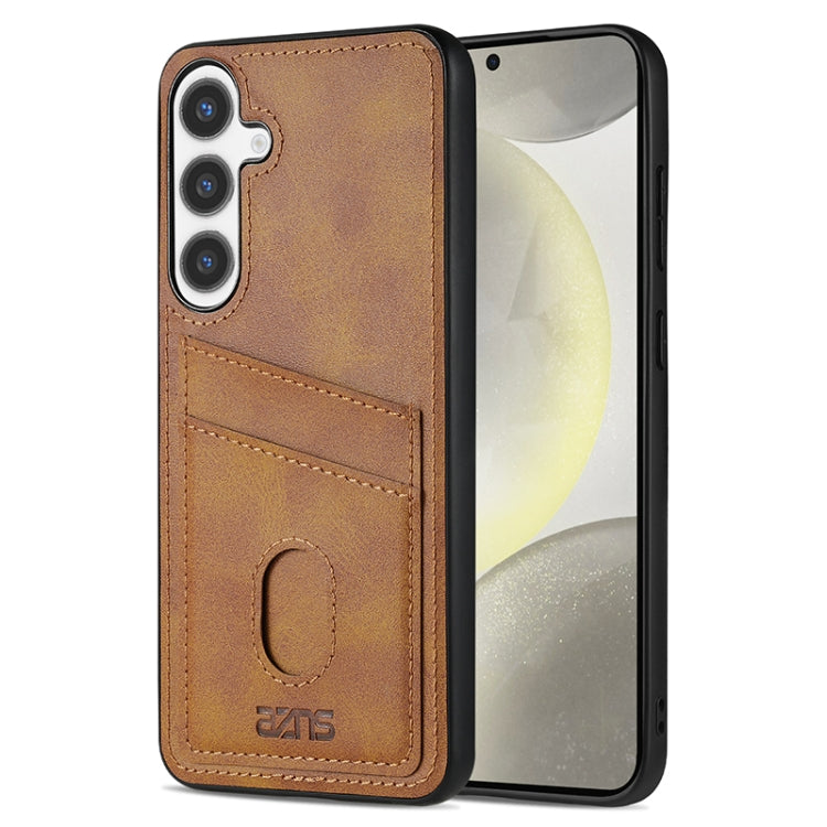 For Samsung Galaxy S24+ 5G AZNS K1 Series Card Slot Business Phone Case(Yellow) - free shipping - PMC Jewellery - Order now!