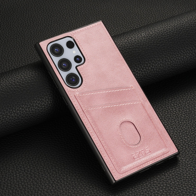 For Samsung Galaxy S24 Ultra 5G AZNS K1 Series Card Slot Business Phone Case(Pink) - free shipping - PMC Jewellery - Order now!