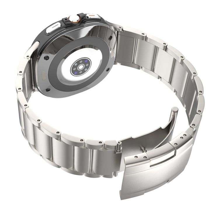 For Samsung Galaxy Watch Ultra 47mm Three Beads Tortoise Buckle Titanium Steel Watch Band(Silver) - free shipping - PMC TechLife - Order now!