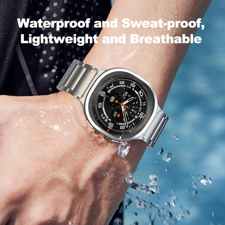 For Samsung Galaxy Watch Ultra 47mm Three Beads Tortoise Buckle Titanium Steel Watch Band(Silver) - free shipping - PMC TechLife - Order now!