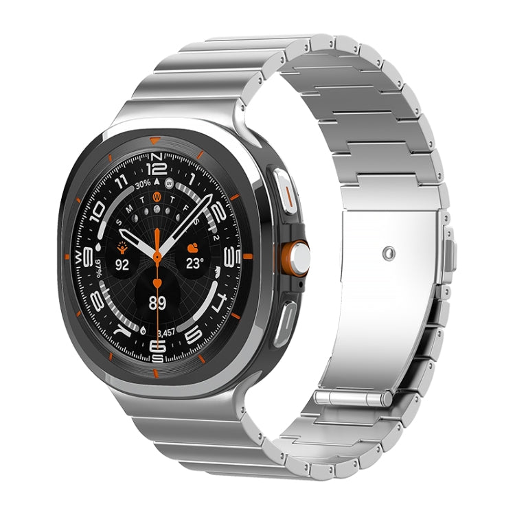 For Samsung Galaxy Watch Ultra 47mm One Bead Flat Buckle Pure Titanium Watch Band(Silver) - free shipping - PMC TechLife - Order now!